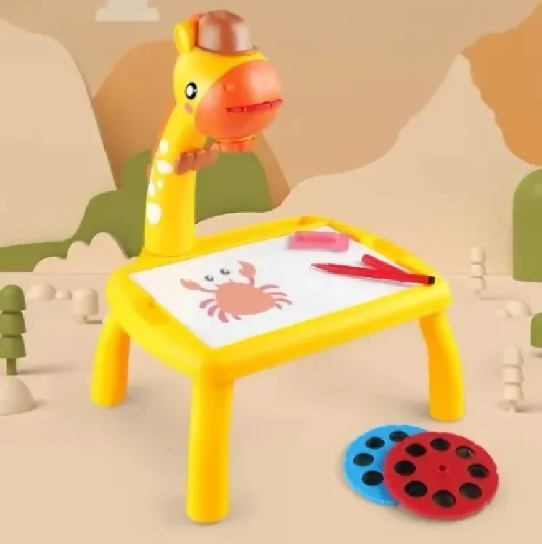 Table with light and with music inside Mini Art Drawing Board Leds Projector Light Toy Children Kids Painting Table Small Desk Random Color