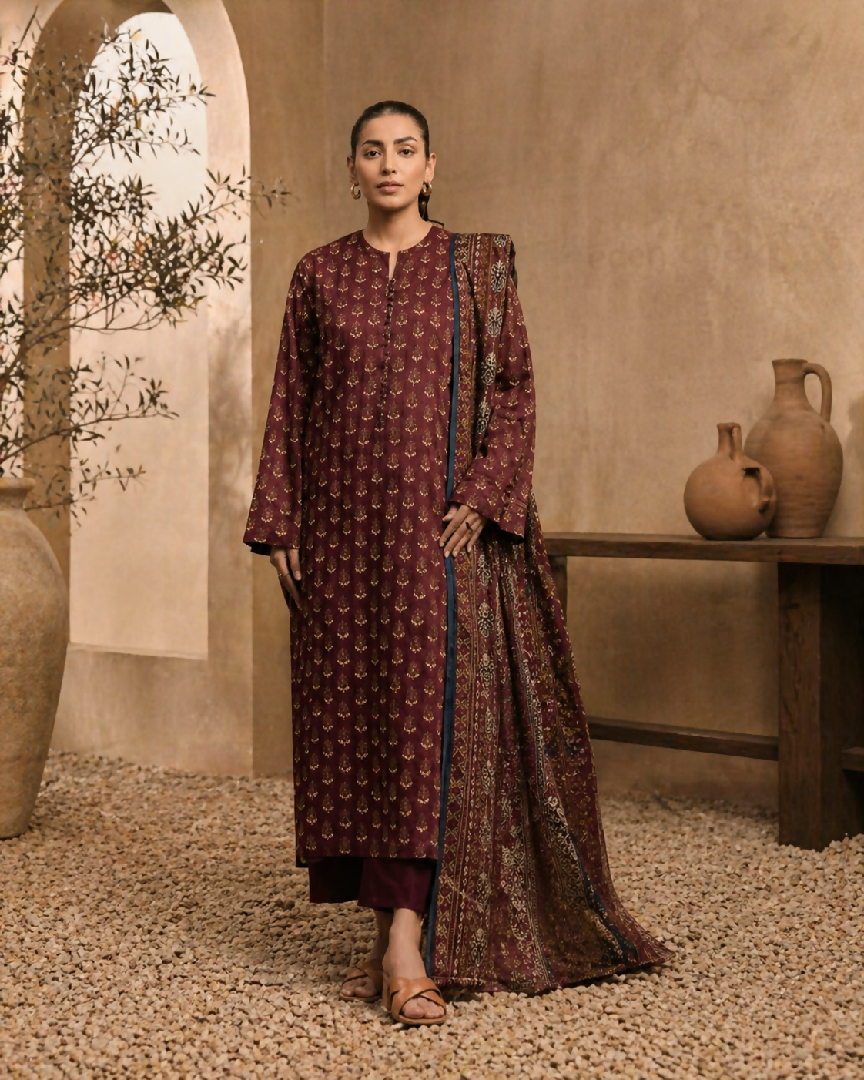 Edenrobe Allure 3 Piece Lawn Suit – Printed Summer Collection