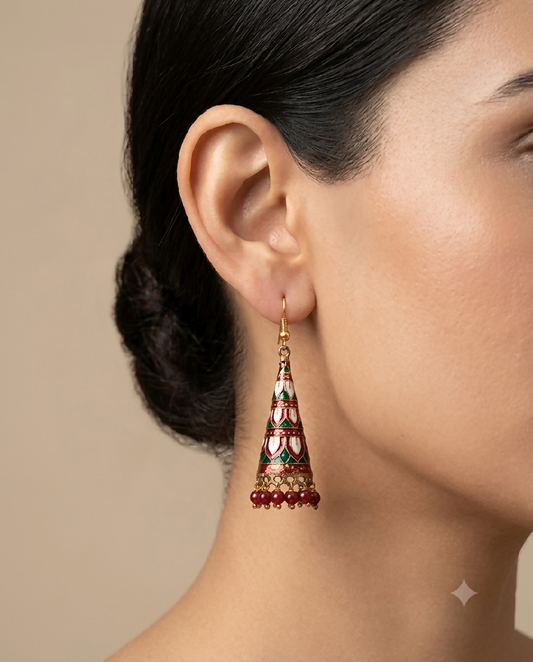 Royal Minakari Conical Jhumka Earrings