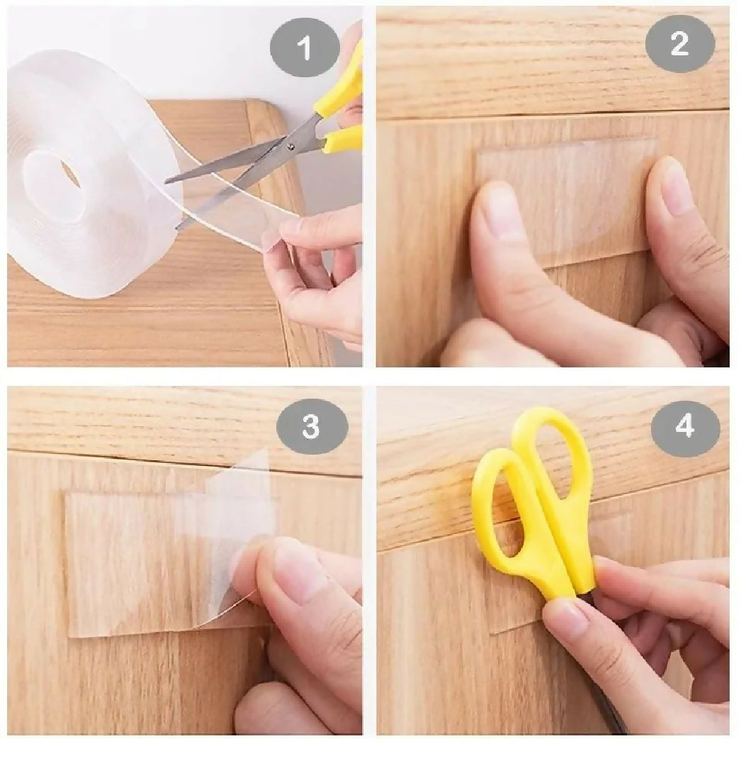 Double Sided Tape for Walls Heavy Duty Removable Mounting Tape Strong Adhesive Washable and Reusable Tape Wall Tape for Picture Photo Carpet Decoration Poster Tape Roll