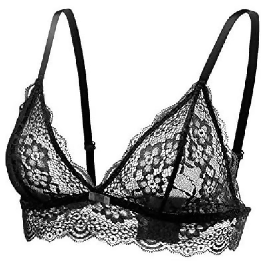 Posheeda Elegance Lace Bralette Soft Floral Lace Wireless Bra for Everyday Comfort and Style
