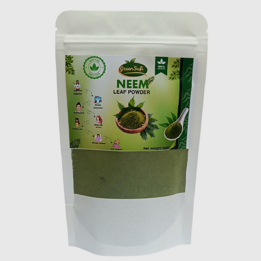 GreenSufi Organic Neem Powder 100g 100 Percent Pure Neem Leaves Powder for Acne Skin and Hair Care