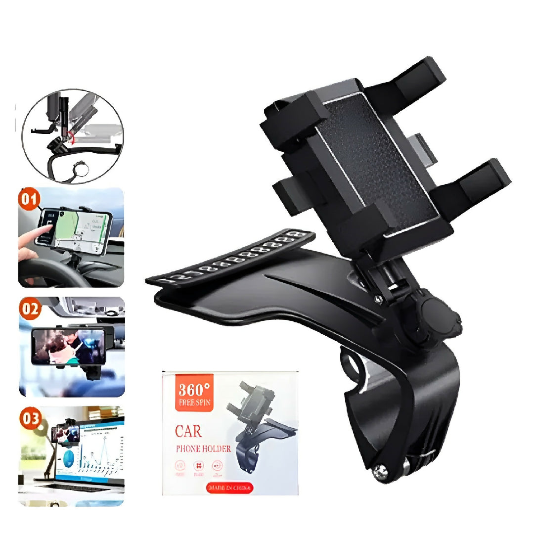 CAR Smart Phone Holder 360 Free Spin 360 Mobile Holder Foldable 360 Rotateable Strong Grip Mobile Holder for Cars
