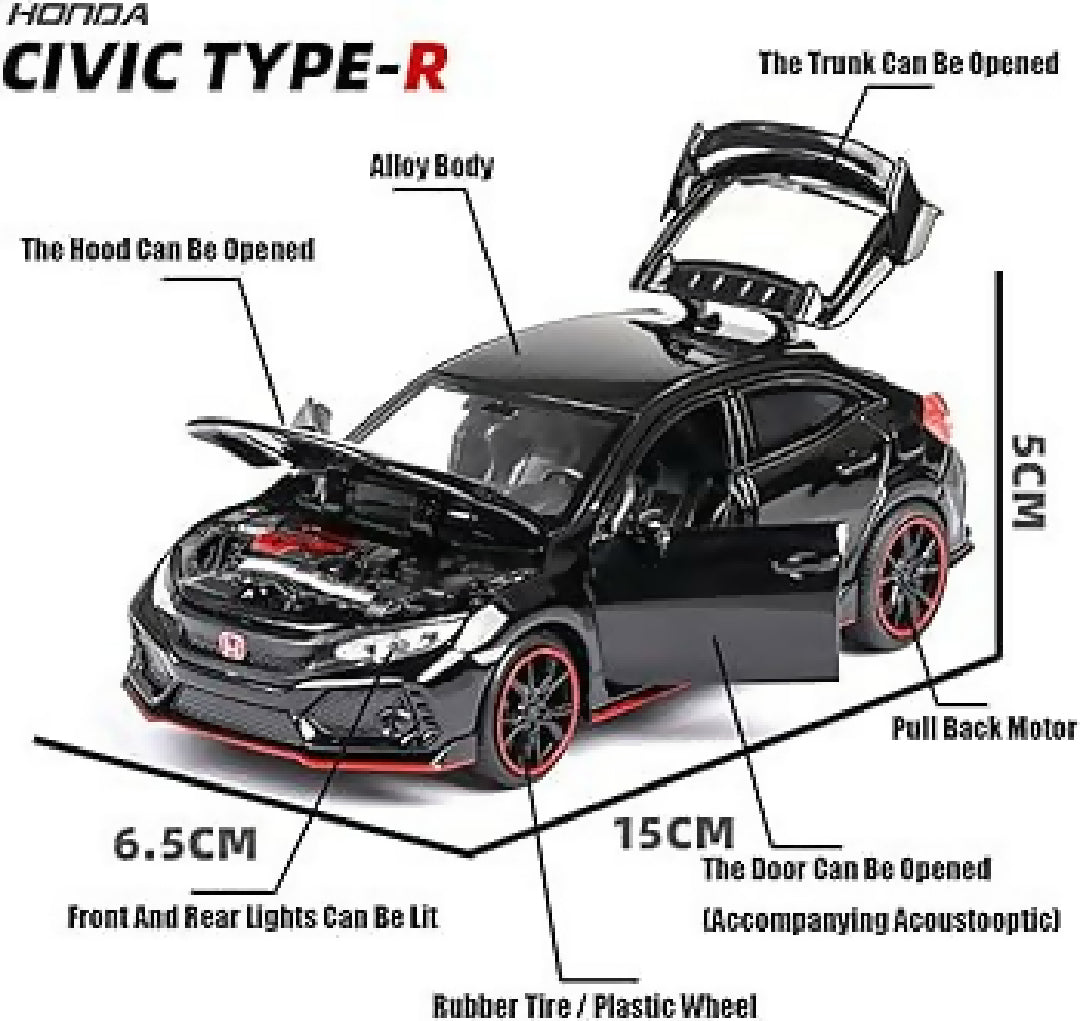 Honda Civic type R Car Model Alloy 1 32 Diecast Cars Model Car Toy Vehicles Toys For Children Gifts