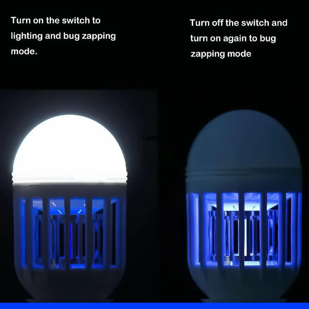 2-in-1 LED Mosquito Killer Bulb 15W Insect Zapper and Energy-Saving Lamp Silent and Chemical-Free