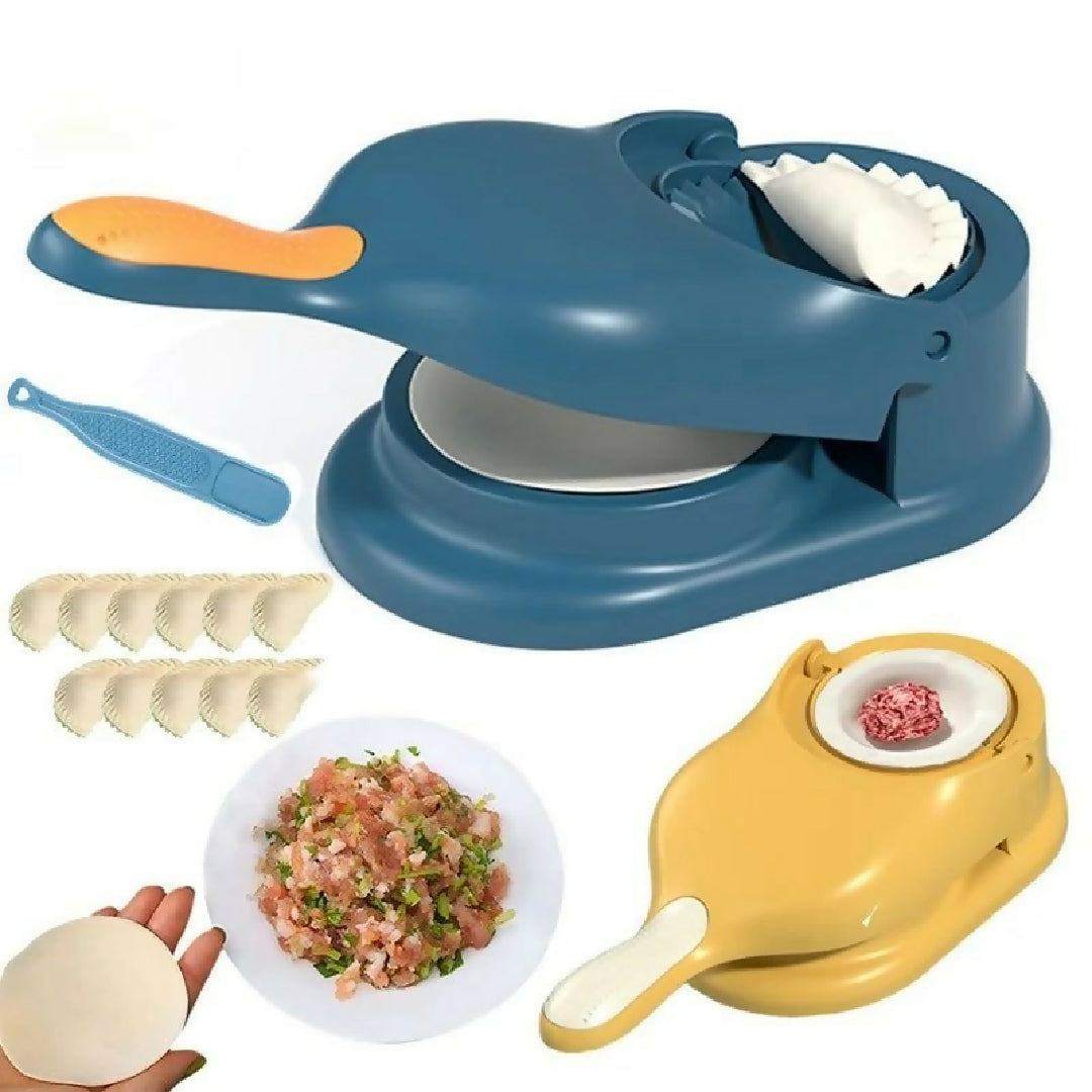 2-in-1 Manual Dumpling Maker - Dough Press Machine - Portable Samosa - Gujiya Mould Tool - Easy Kitchen DIY Pastry Accessory