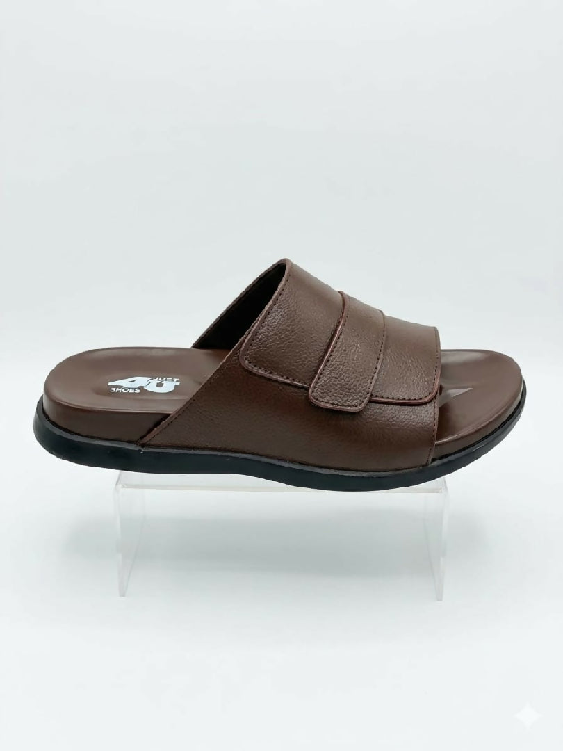 Mens Genuine Leather Slide Sandals Black Comfortable Open Toe Slippers Handmade Casual Summer Slides