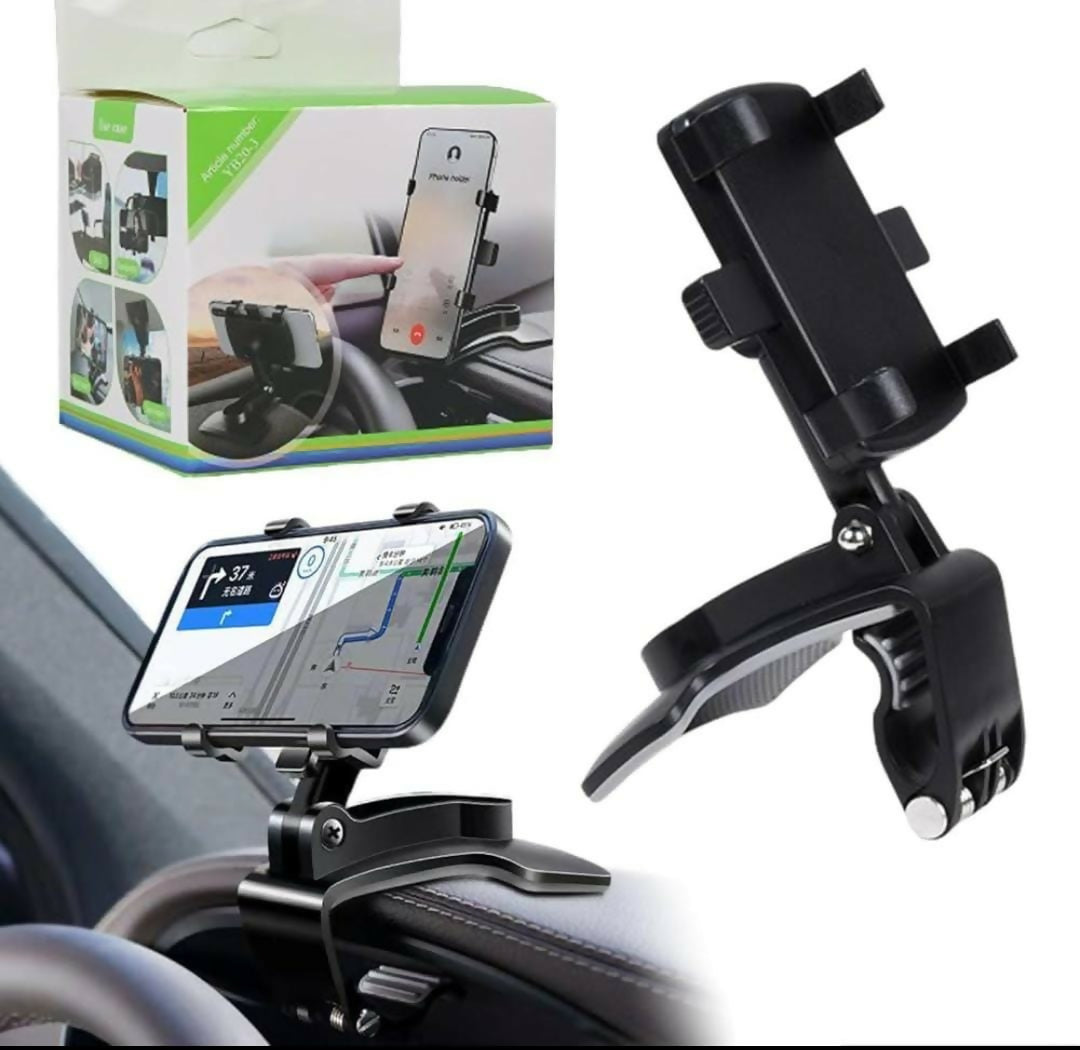 Dashboard Car Phone Holder ABS 360 Rotatable Mobile Phone Sun Visor Rear View Mirror Mount Support for Smartphones