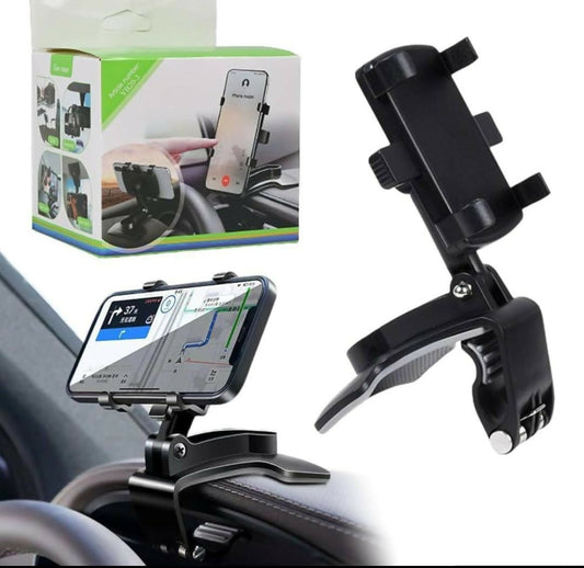 Dashboard Car Phone Holder ABS 360 Rotatable Mobile Phone Sun Visor Rear View Mirror Mount Support for Smartphones