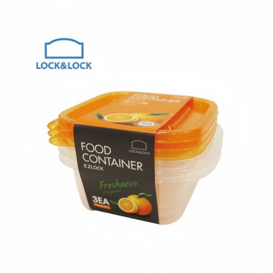 New EZ Lock Rectangular Container 520ML 3P Set Orange LHLE120S