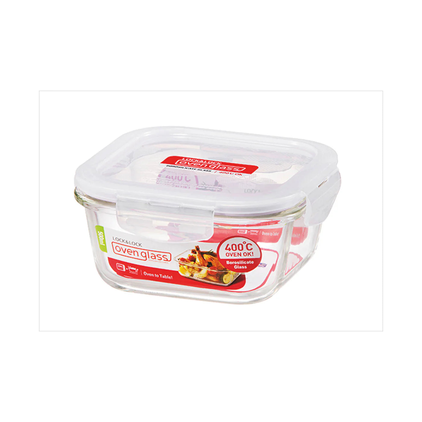 L&L HEAT RESISTANT GLASS CONTAINER EURO 600 ML(DEEP SHAPE) LG241
