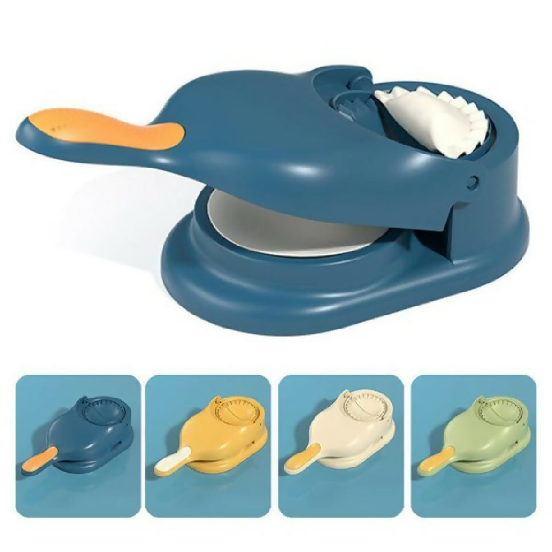 Pack of 2 - 10pcs Multi-function Spit Bone Plate Set and 2 In 1 Dumpling Maker - Best Samosa Maker and Household Food Grade Plastic Elliptical Plate For Kitchen - Random Color