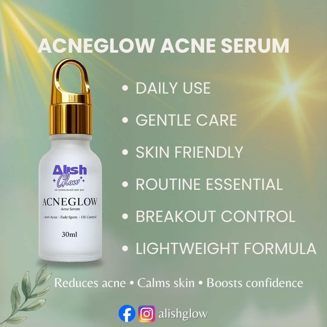 ACNEGLOW Acne Serum by Alish Glow 10ml Anti Acne and Dark Spots Remover Oil Control Face Serum for Oily and Acne Prone Skin