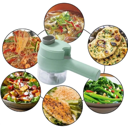 Electric Food Chopper and Vegetable Cutter Multifunctional USB Rechargeable Food Processor Chopping Slicing Grating and Grinding