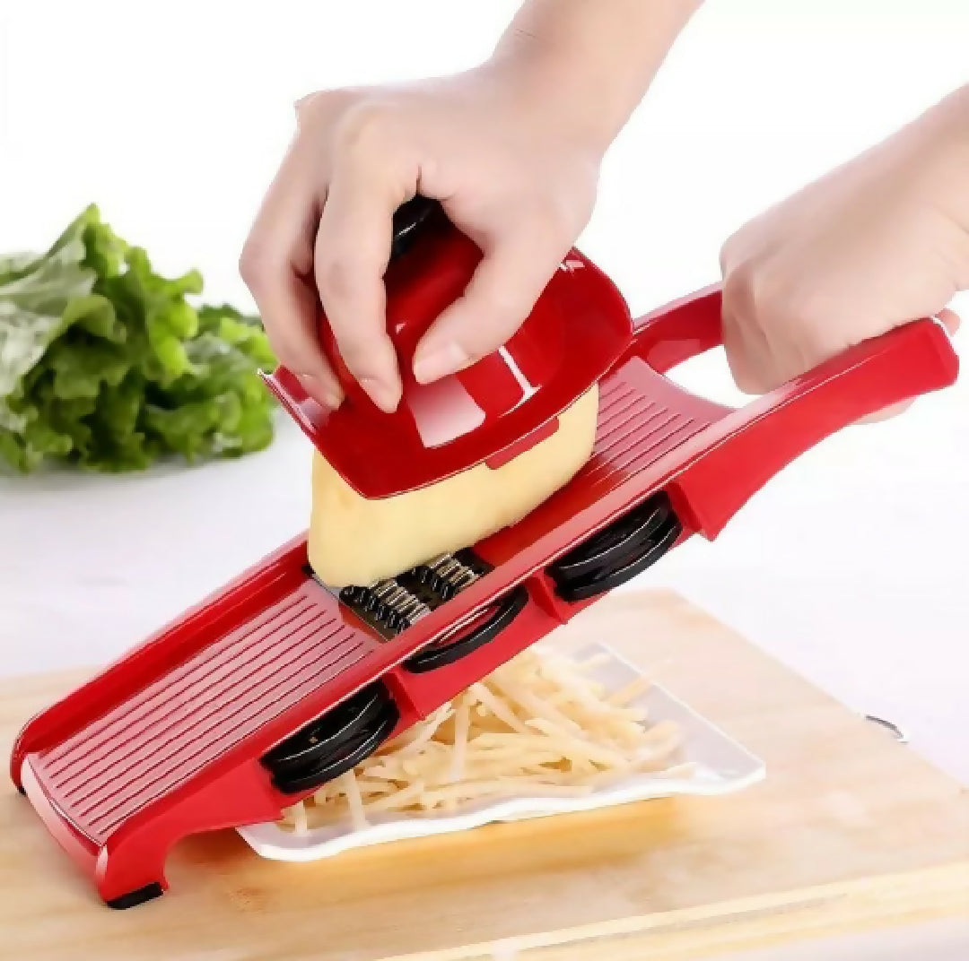10 in 1 Mandoline Slicer Vegetable Cutter with Stainless Steel Blade Manual Potato Peeler Carrot Cheese Grater Dicer Kitchen Tool Pink with box