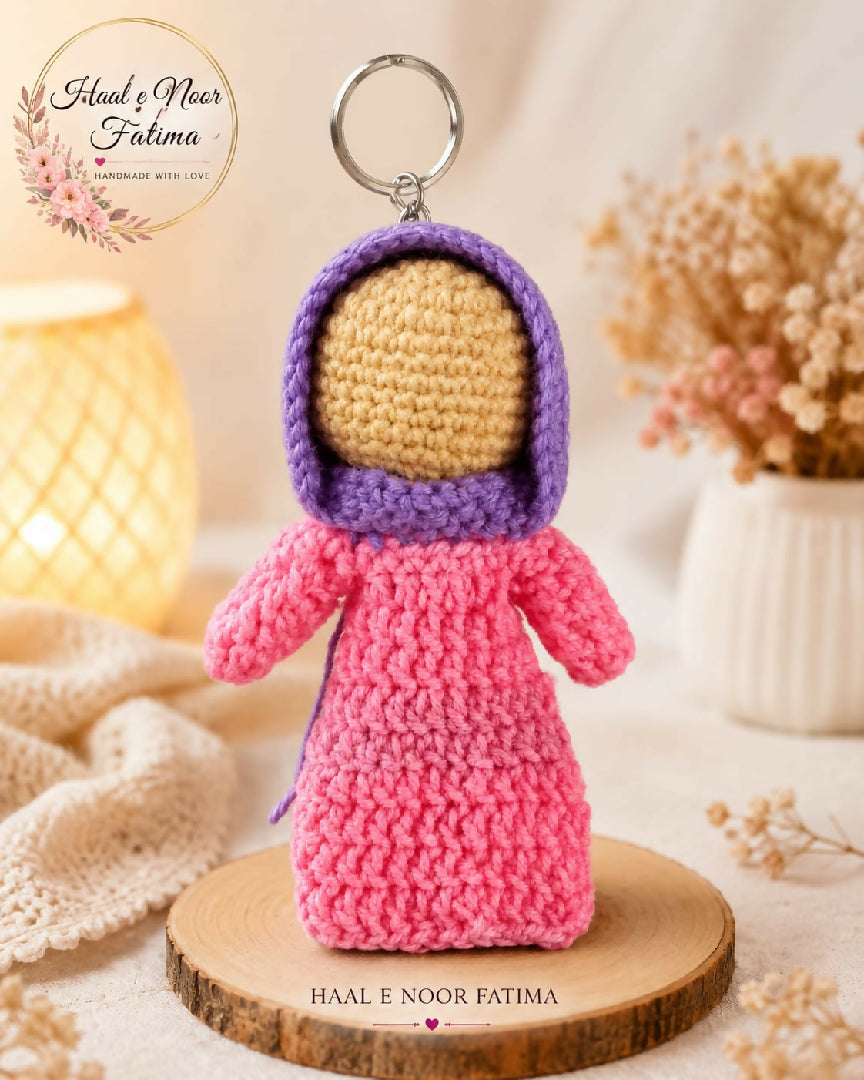 Handmade Crochet Hijabi Doll Keychain Charm gift