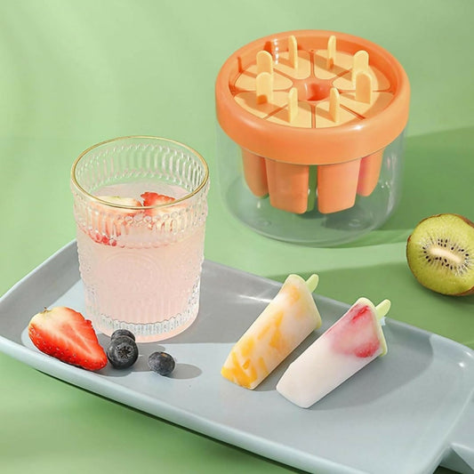 8 Cavity Round Popsicle Candy Mold Set with Sticks