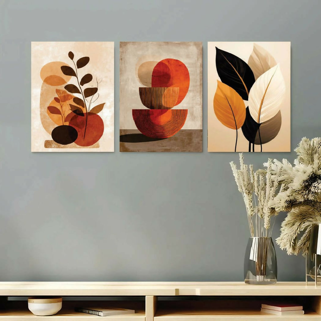 Set of 3 Premium Wall Art Photo Tiles Modern Home Decor Sets 8x11