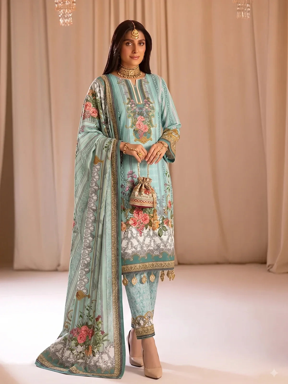 3Pcs Unstitched Marhaba Vol 01 Design 04