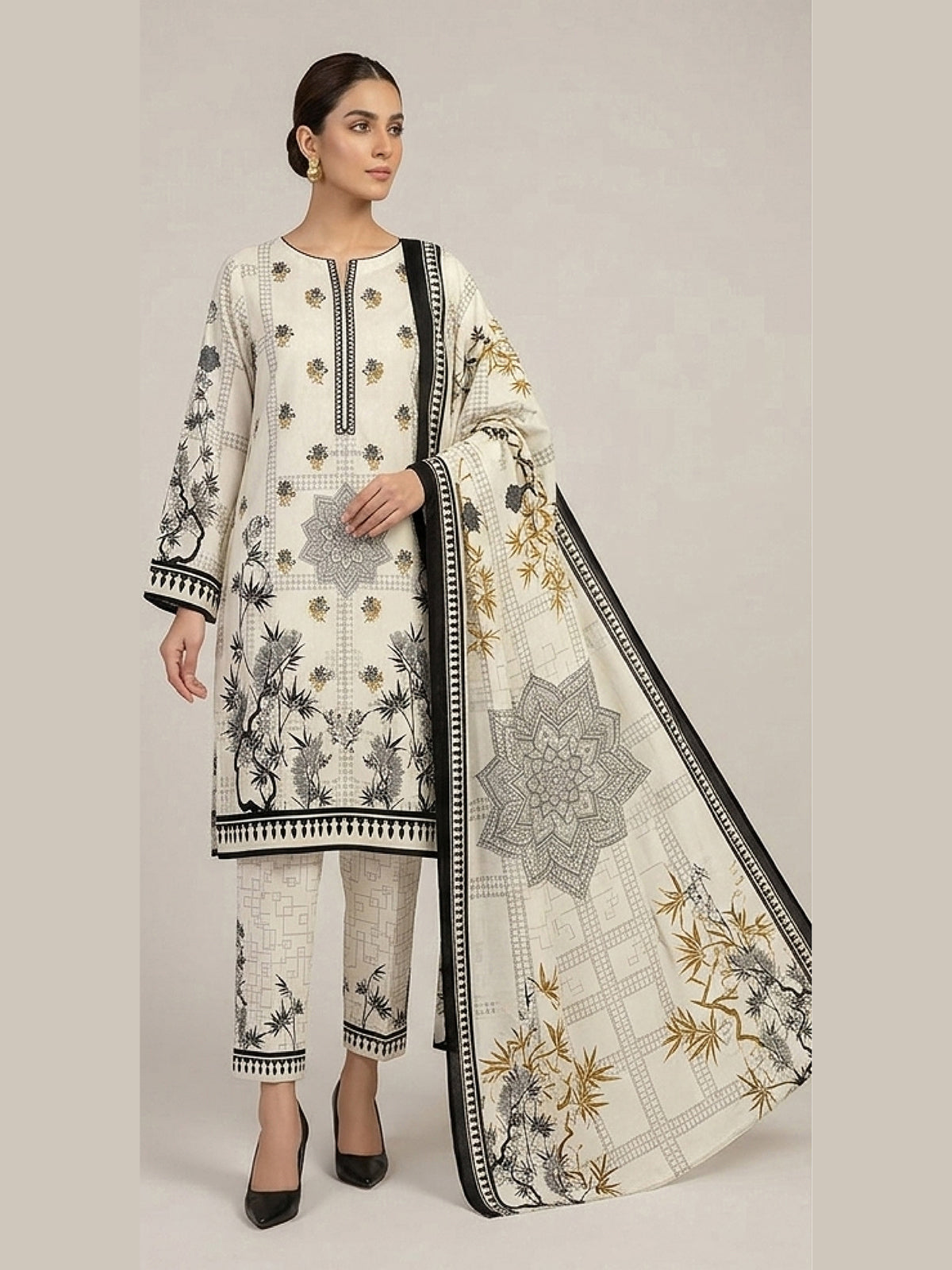 3Pcs Unstitched Marhaba Vol 01 Design 08