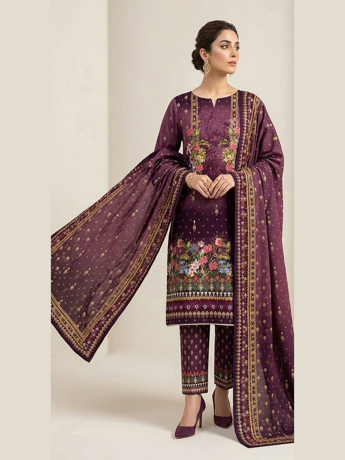 3Pcs Unstitched Marhaba Vol 01 Design 09