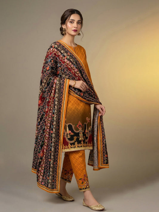 3Pcs Unstitched Marhaba Vol 01 Design 10