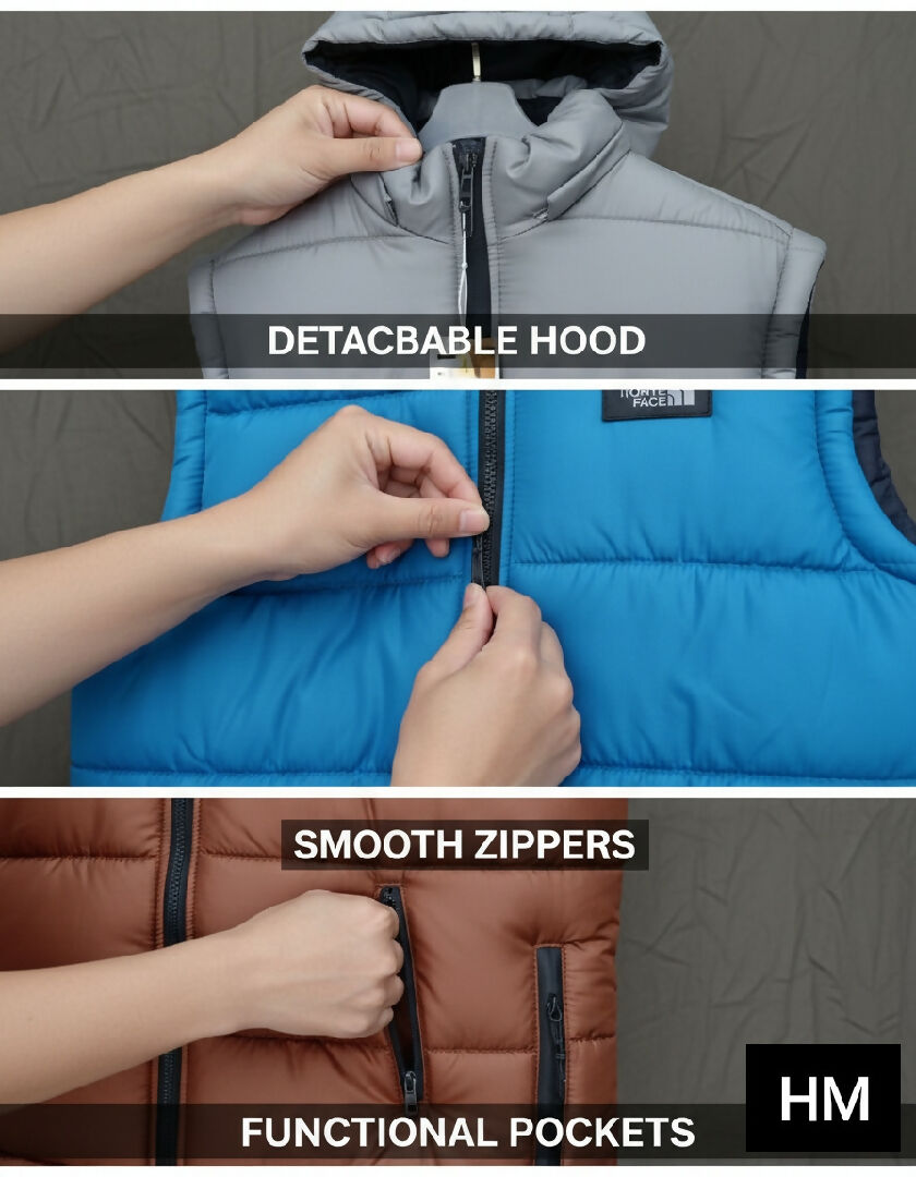 Versatile 2 in 1 Men Puffer Jacket with Detachable Hood