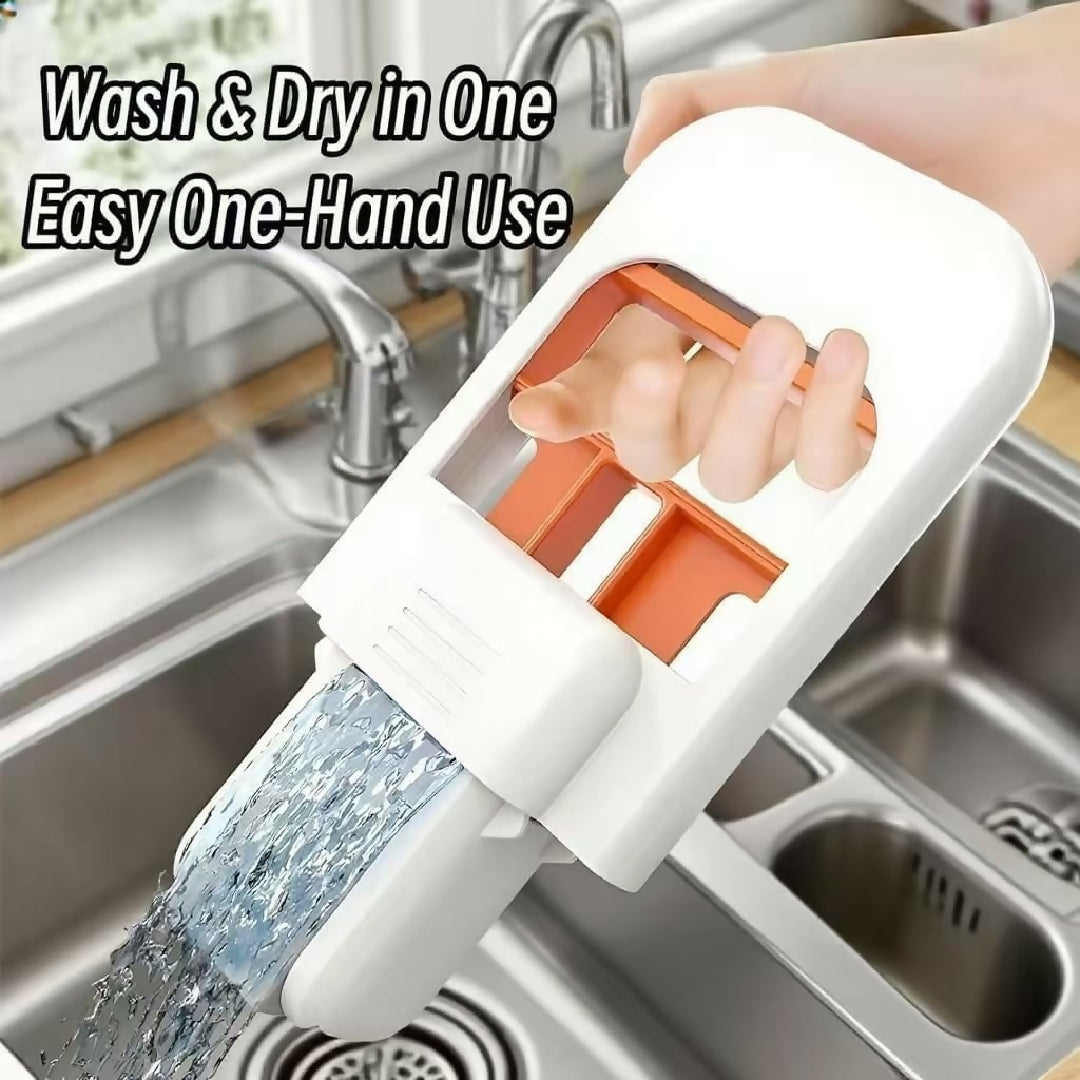 Foldable Mini Mop - Portable Desktop Wet and Dry Cleaning Mop - Self-Squeezing