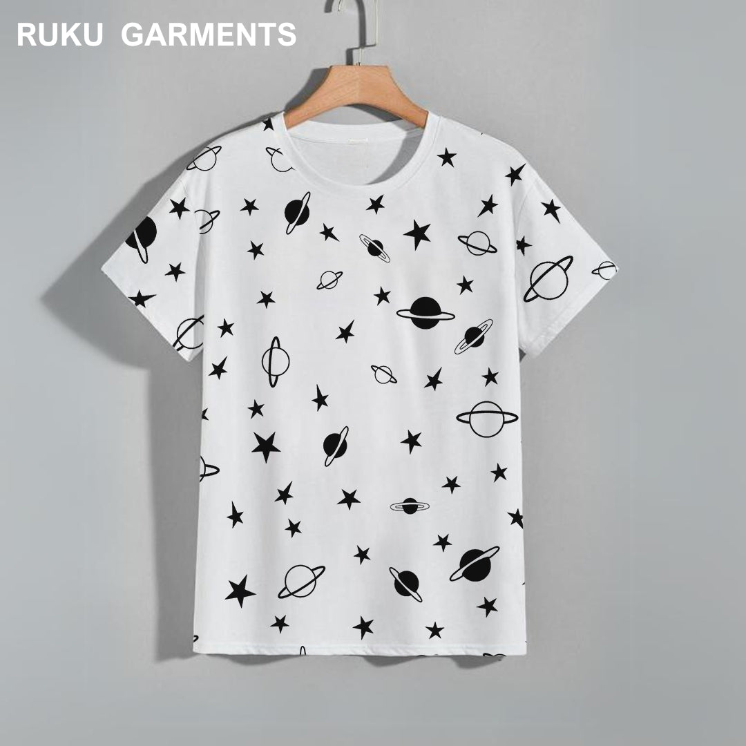 Short Sleeves All Over Printed Cotton Tees | Unisex