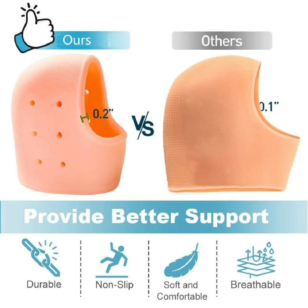 Silicone Heel Pads Anti Crack Heel Protector Heel Protectors Set Silicone Half Heel Anti Crack Covers Silicone Moisturizing Gel Heel Anti Crack Socks