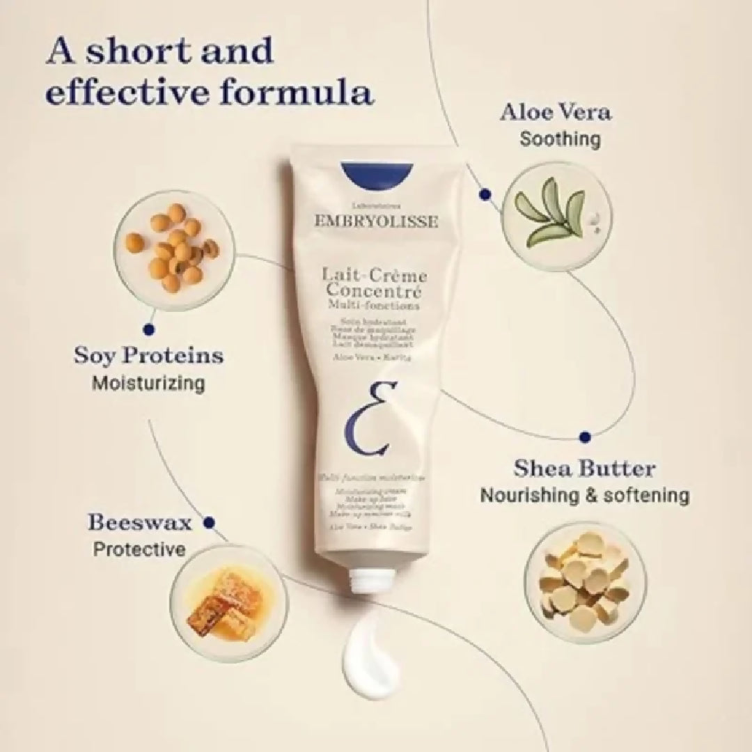 Embryolisse Lait Crème Concentré Multi Function Moisturizing Cream 6 in 1 Hydrating Nourishing Cream Makeup Base Cleanser Face Mask For All Skin Types