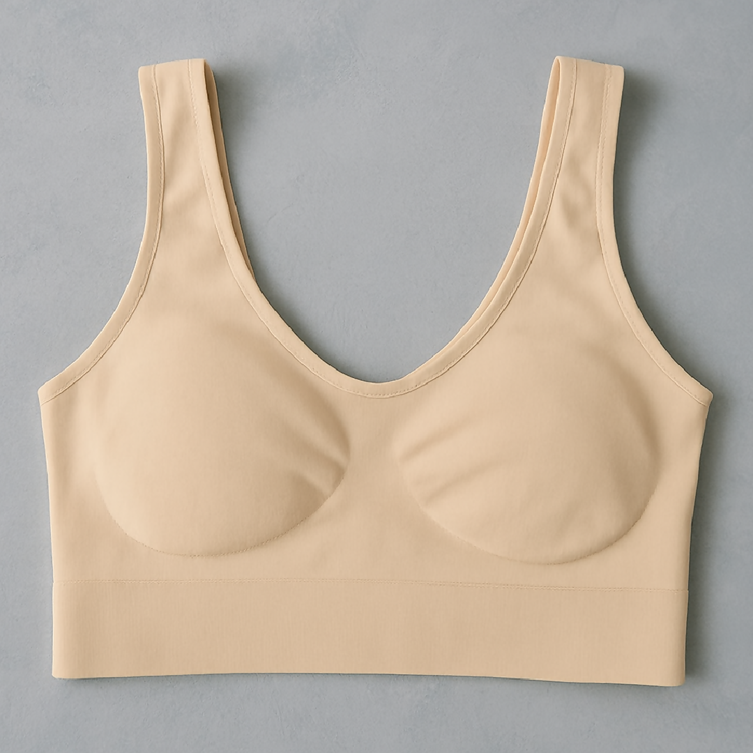 Ladies Air Bra - Soft Jersey Fabric - Plain Non-Padded Design - Comfortable Lightweight Everyday Wear Lingerie in Skin Color - Stretchable Size