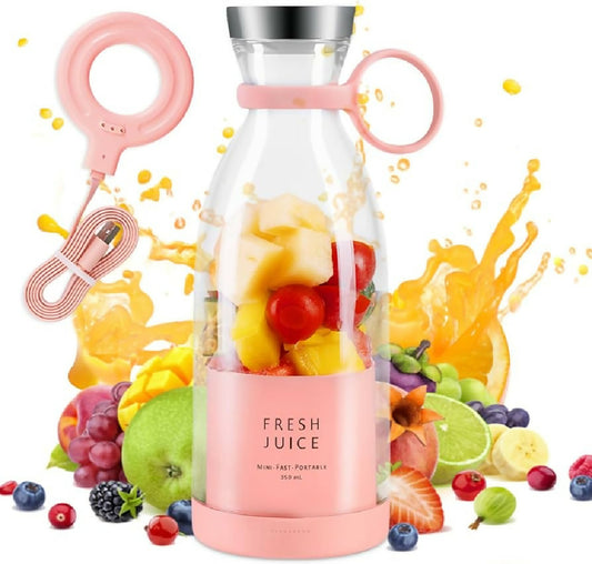 Mini Portable Blender Rechargeable Electric Fruit Juicer Mixers Rechargeable - 420ml ( Random Color