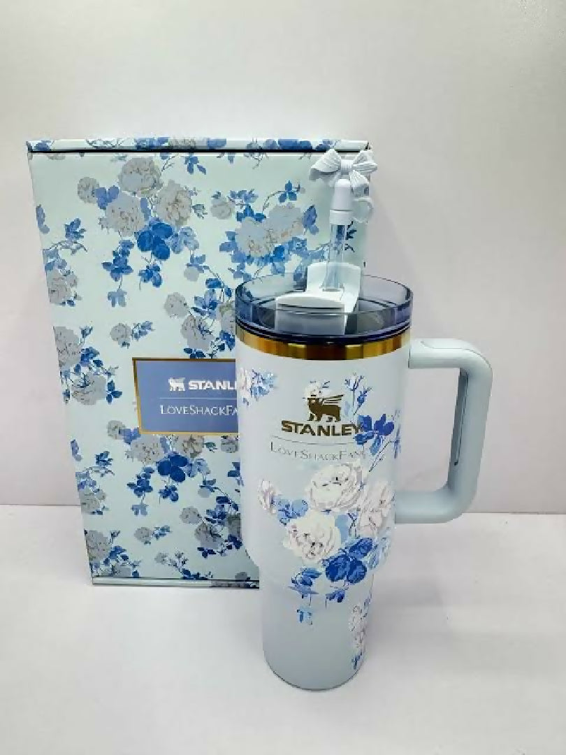 STANLEY X LOVE SHACK FANCY TUMBLER QUENCHER 40 OZ - PREMIUM GIFT BOX PACKAGING WITH STRAW TOPPER