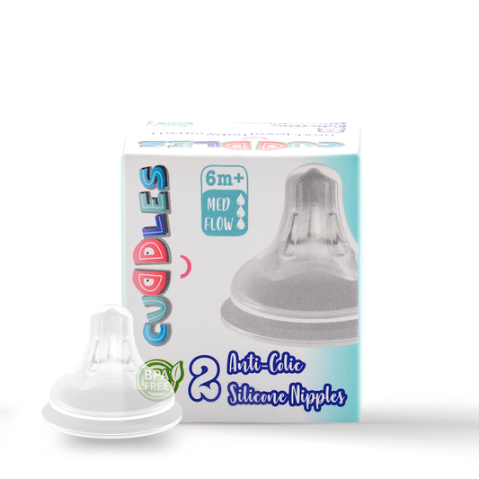 Cuddles Pack of 2 Anticolic Nipple 6m+ Medium Flow