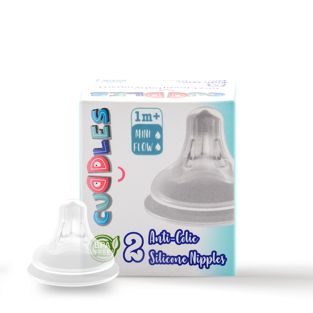 Cuddles Pack of 2 Anticolic Nipple 1m+ Minimum Flow