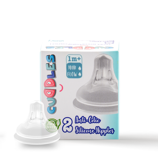 Cuddles Pack of 2 Anticolic Nipple 1m+ Minimum Flow