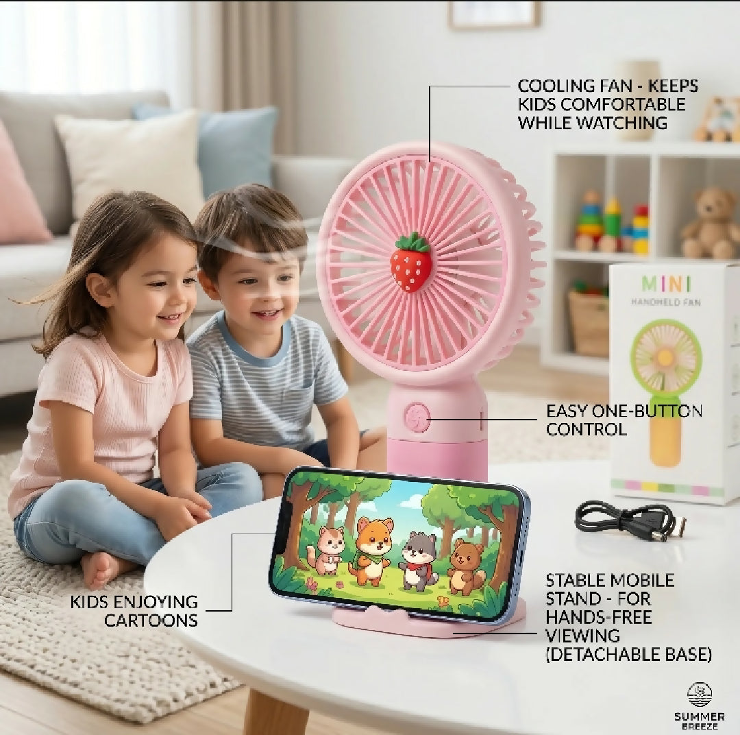 Summer mini handheld fan rechargeable 3 speed hand fan
