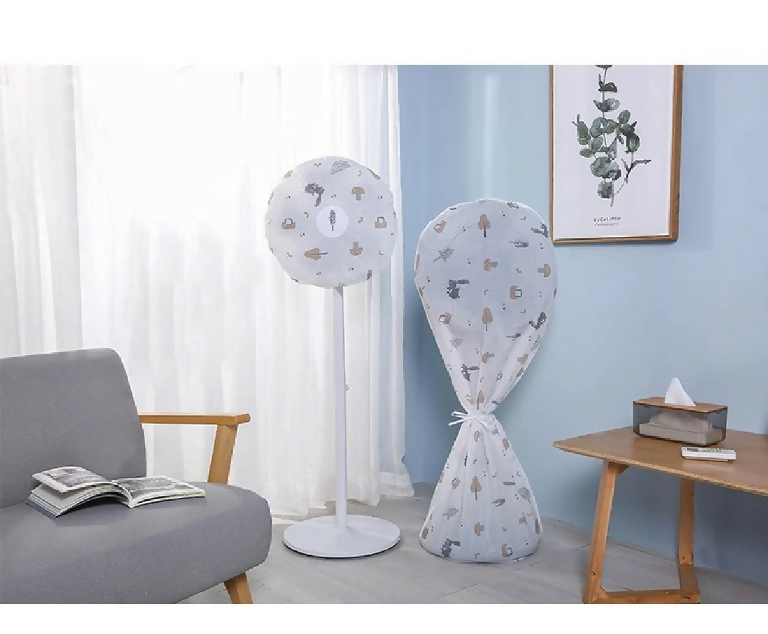Decorative Fan Cover with Colorful Pattern Design - Dust Protection and Stylish Room Accent