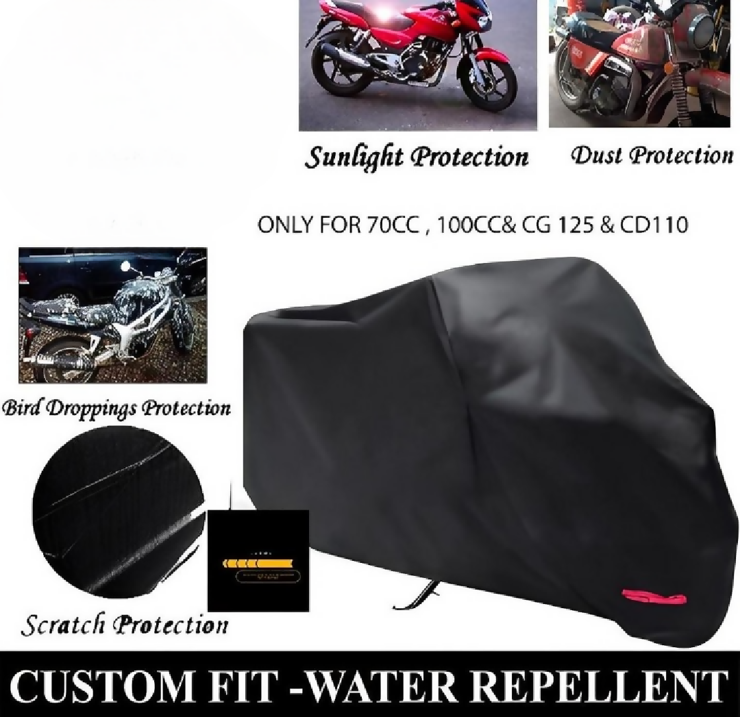 Bike Top Cover Water Scratch Proof Parachute Fits CD70CC and 125CC Bikes Random color