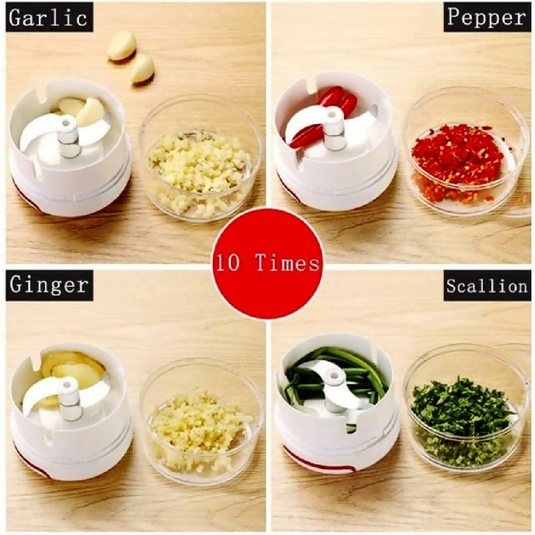 Mini Food Chopper - Hand-Powered Meat Grinder Mincer Mixer and Blender for Fruits Vegetables Nuts and Meat - Powerful and Portable Kitchen Tool
