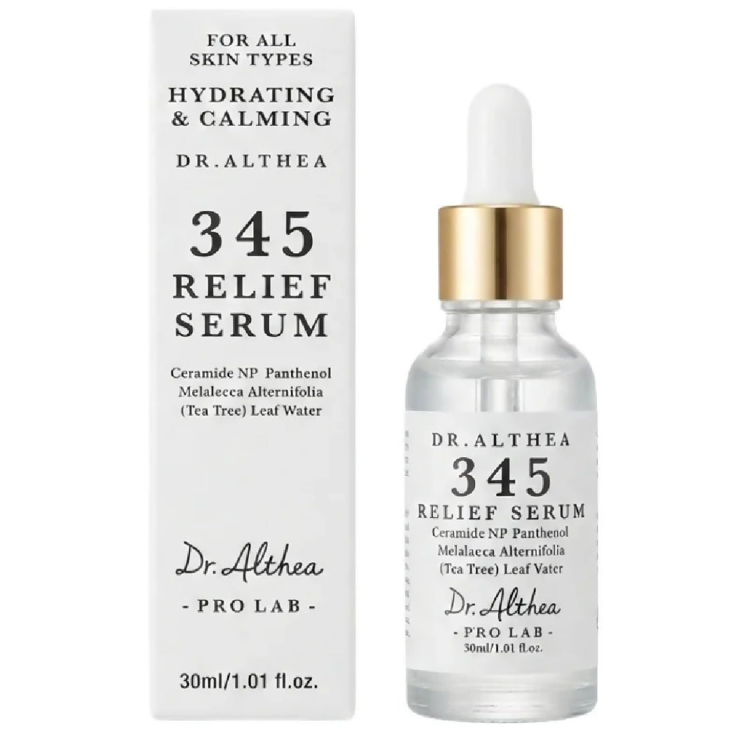 Dr Althea 345 Relief Serum Hydrating Calming Serum with Tea Tree Leaf Water Ceramide NP Niacinamide Barrier Repair Deep Hydration 30ml