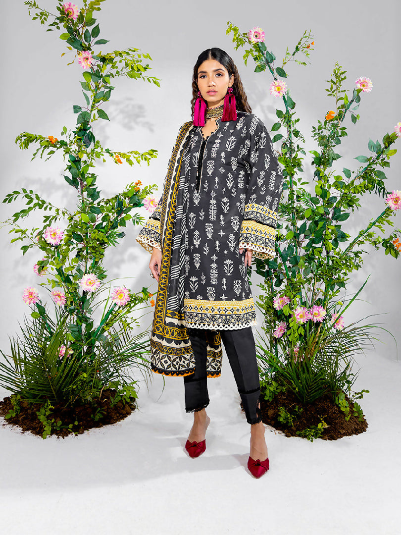 Salitex Original 3pc Unstitched - Printed Lawn Silk (SI9)