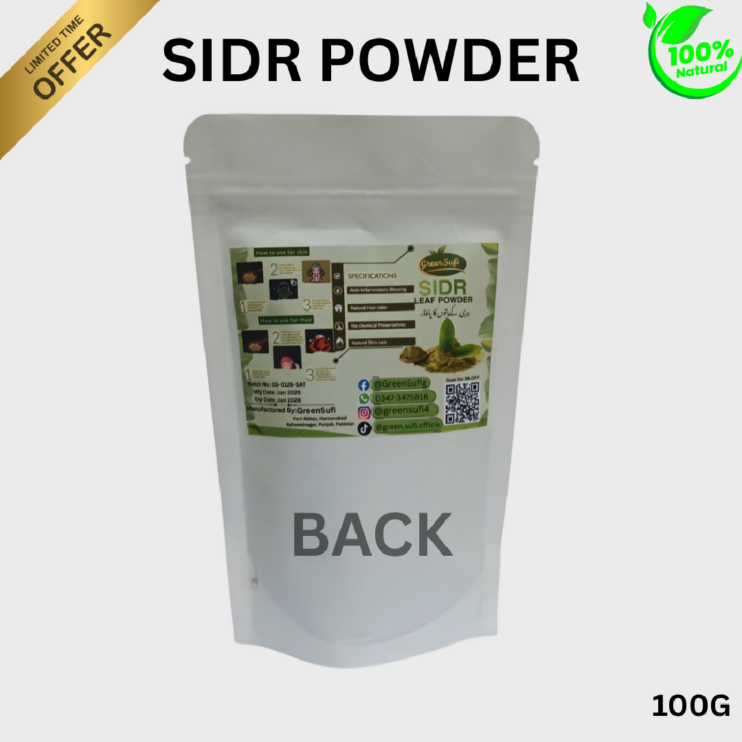 GreenSufi Organic Sidr Powder 100g Natural Beri Leaf Powder for Hair Care