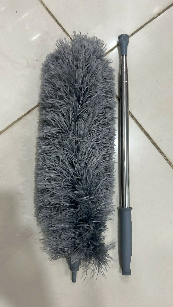 Grey Flexible Microfiber Duster Bendable Long Reach Cleaning Brush for Home Office