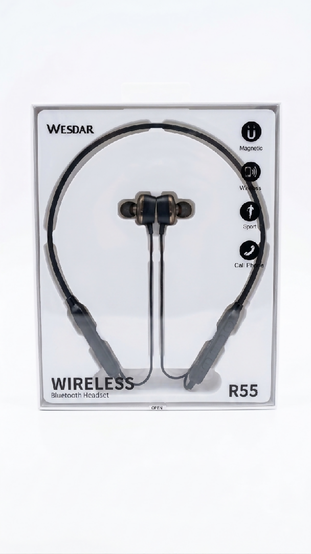WESDAR R55 Bluetooth Wireless Neckband Handsfree 110mAh Battery And Clear Call Quality