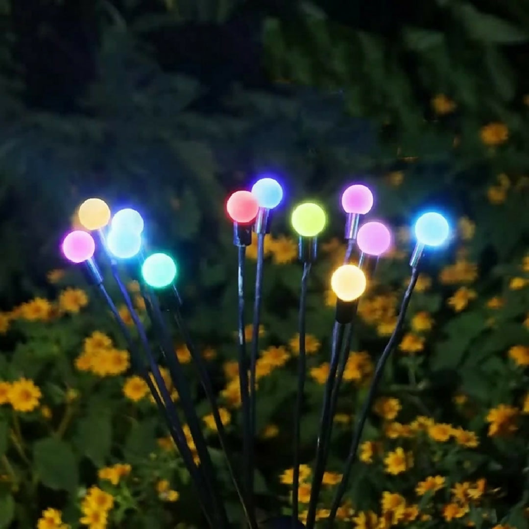 Garden Lights New Upgraded Solar Powered Firefly Lights Outdoor Waterproof Vibrant Decorative Lighting for Home Garden Warm Light