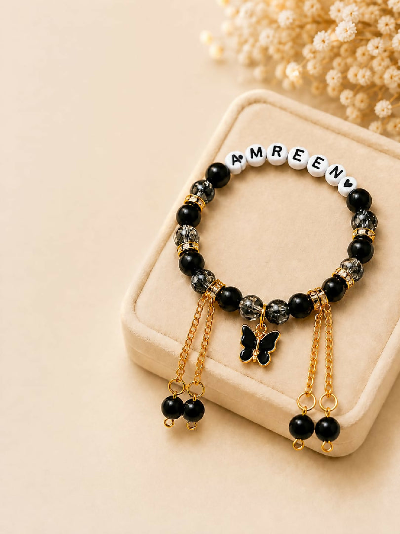 Personalized Custom Name Beaded Bracelet for Women Handmade Letter Bead Bracelet Unique Gift for Mom Sister Wife Best Friend