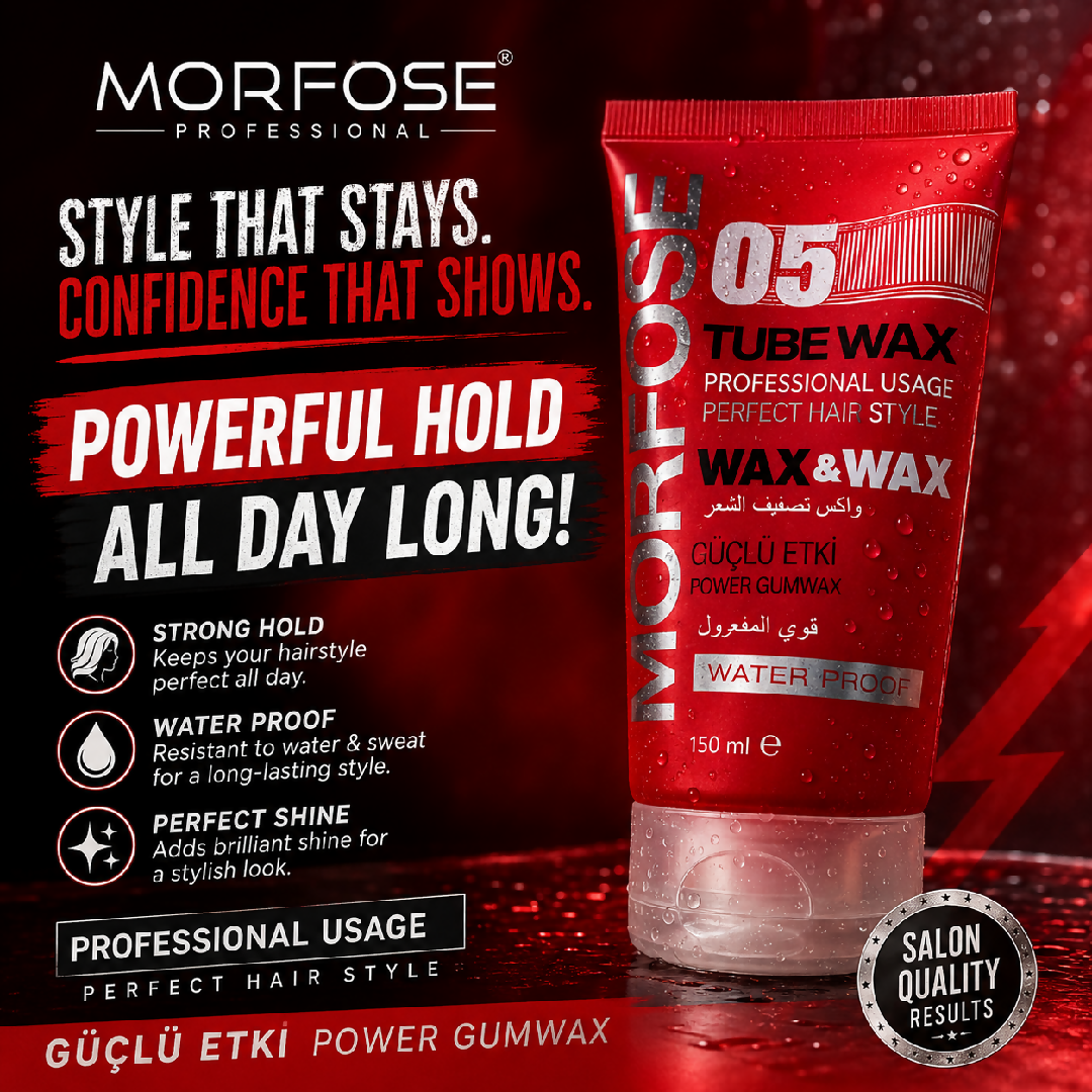 Morfose Hair Wax 150ml Tube Wax 05 Strong Hold Water Proof Hair Styling Wax