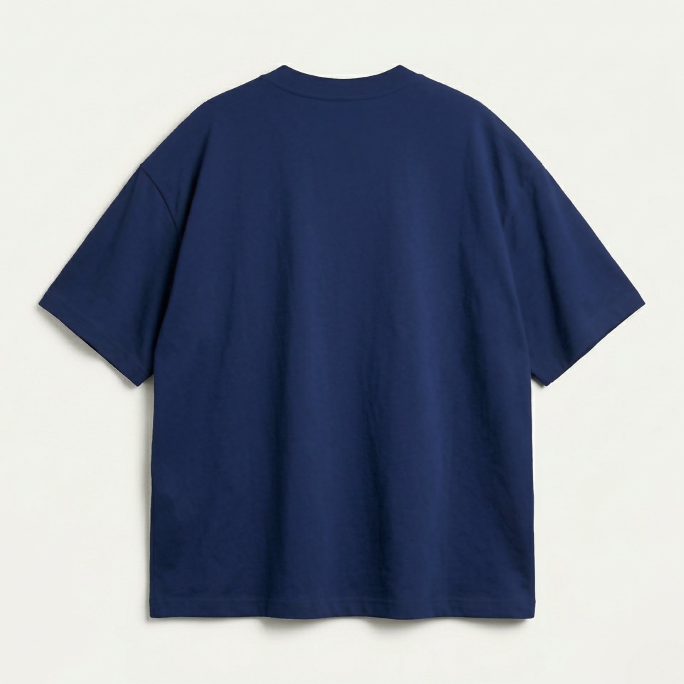 Drop Shoulder Basic Short Sleeves Tees | Plain Navy Blue